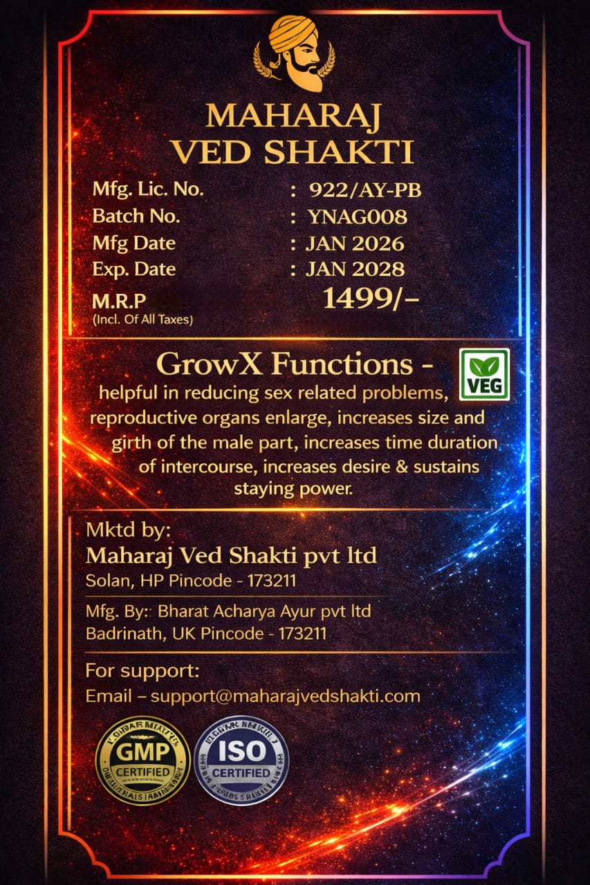 Maharaj Ved Shakti GrowX / Advanced Penis Enlargement oil(30 ml)