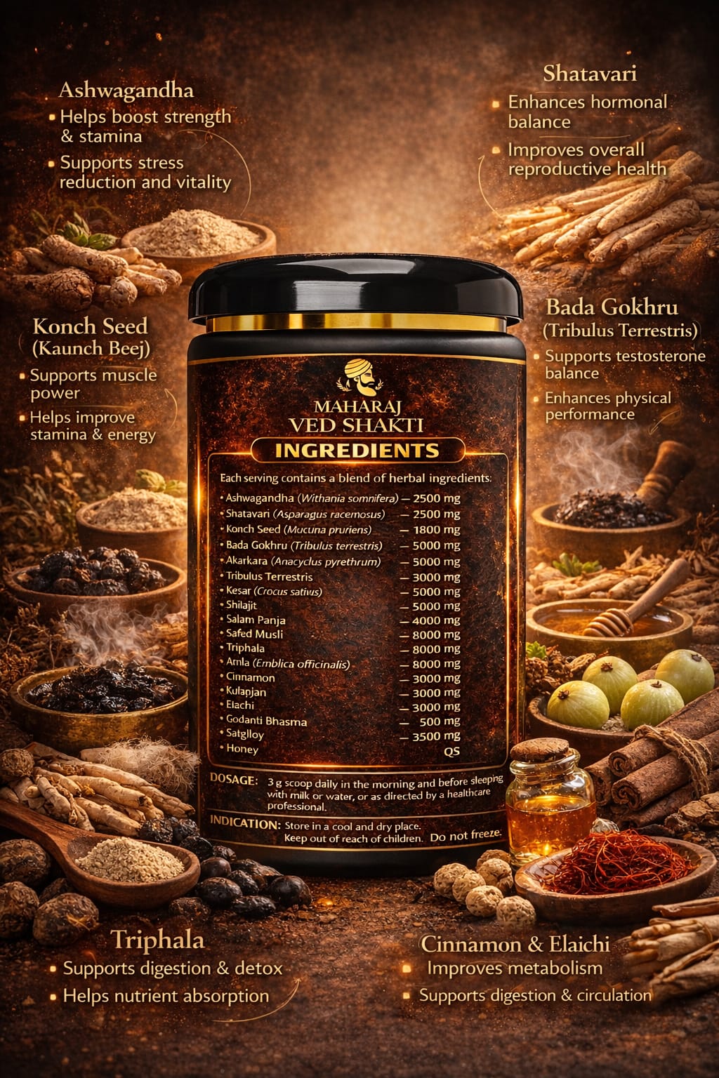 GAIN+++ Ayurvedic Weight Gainer | Muscle & Strength Formula